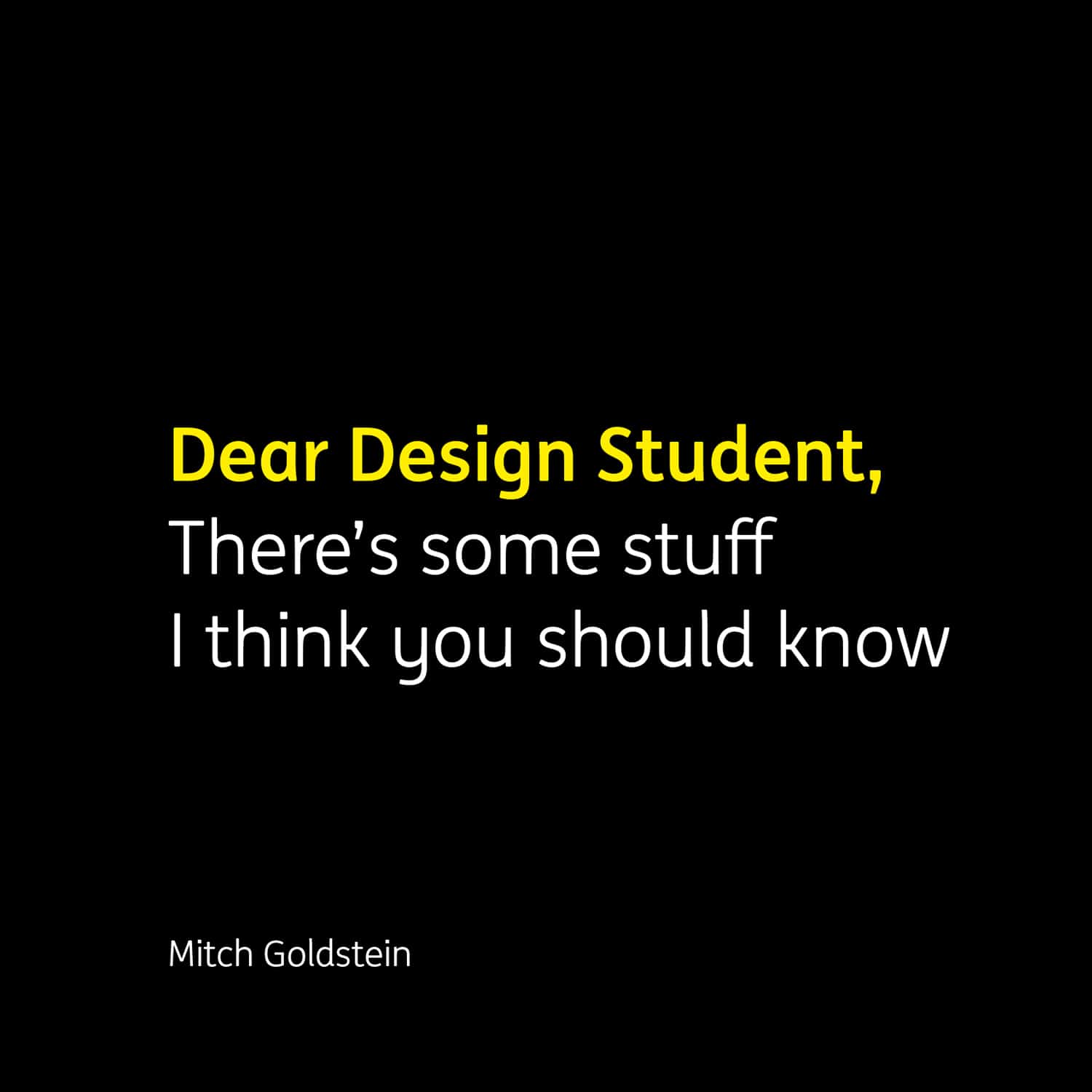 BOOK // Dear Design Student